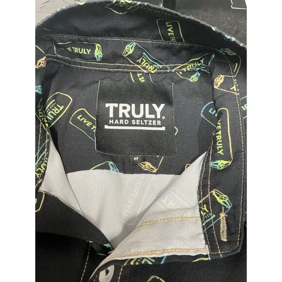 Truly Hard Seltzer Cans All Over Print Mens Size M Short Sleeve Button Up Shirt - Picture 3 of 8
